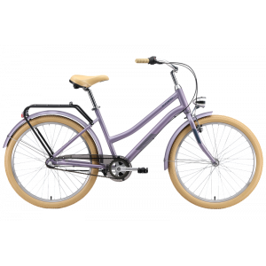 Велосипед Stark'24 Comfort Lady 3-speed сиреневый матовый металлик/серый/бежевый 